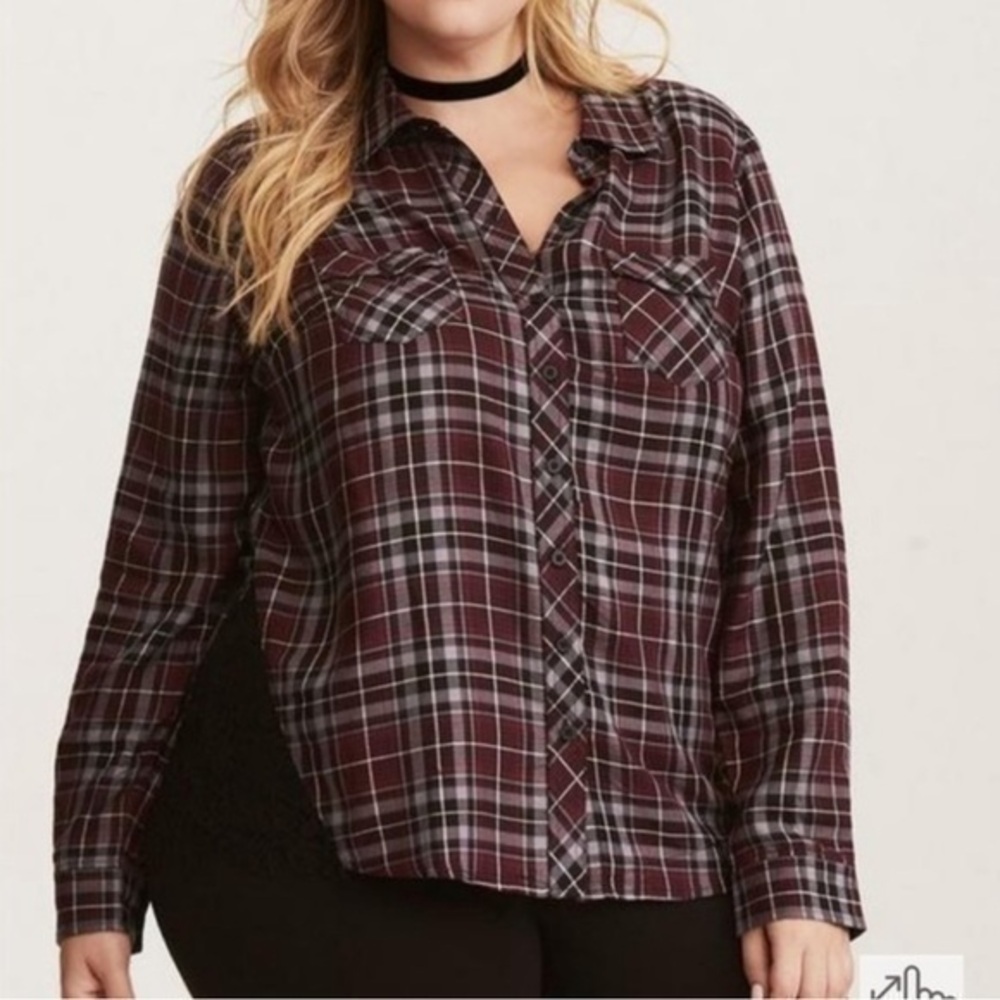 Levi"s classic fit Mauve plaid flannel, long sleeve shirt, size large